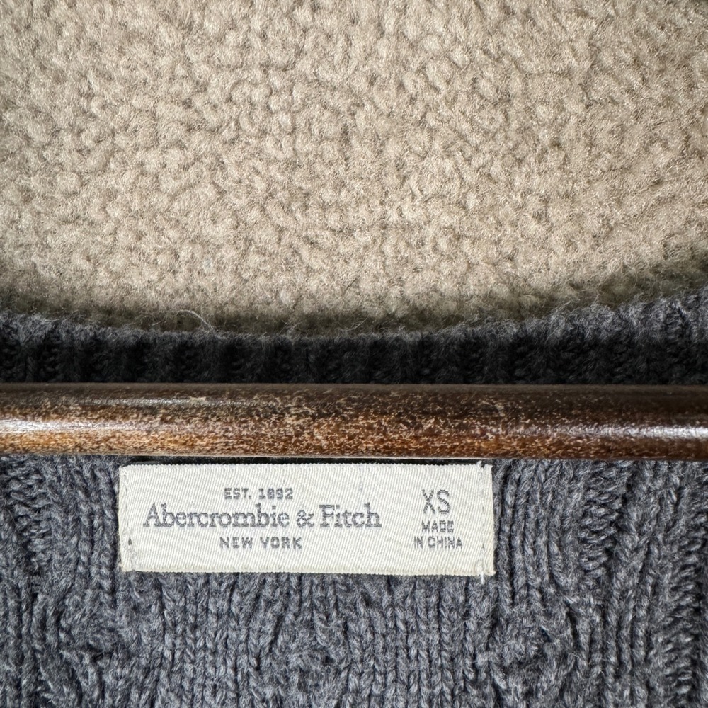 Abercrombie & Fitch Sweater Dress Womens XS Grey Cable Knit Y2K Vtg Long Sleeve - Picture 5 of 11